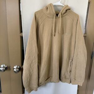 Columbia Mens XL Tan Beige Logo Pullover Sweatshirt Hoodie Pocket